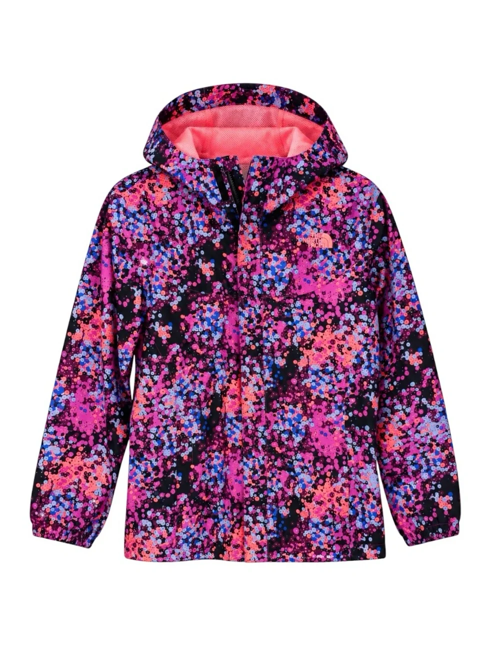 The North Face Girls Resolve DryVent Rain Jacket Pink Purple Print Hood Size XL